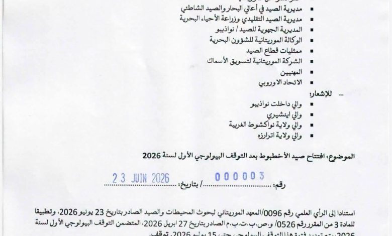 تمديد التوقف البيولوجي لصيد الأخطبوط حتى منتصف يوليو