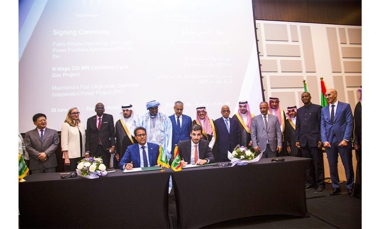 توقيع اتفاقيات مشروع إنشاء وتشغيل محطة كهربائية بالغاز بين موريتانيا والمملكة العربية السعودية