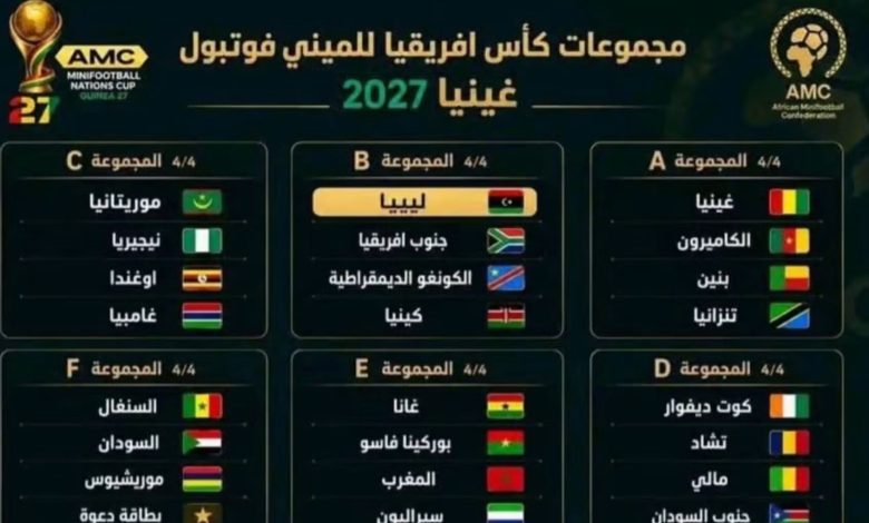 قرعة كأس إفريقيا للميني فوت تضع المنتخب الوطني في مجموعة قوية