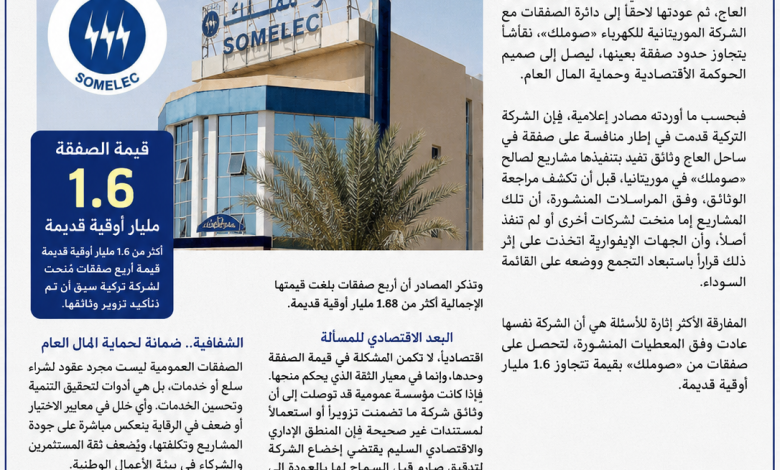 مركز تلماس للإعلام و التنمية : صوملك والشركة التركية.. عندما تصبح الشفافية ضرورة اقتصادية